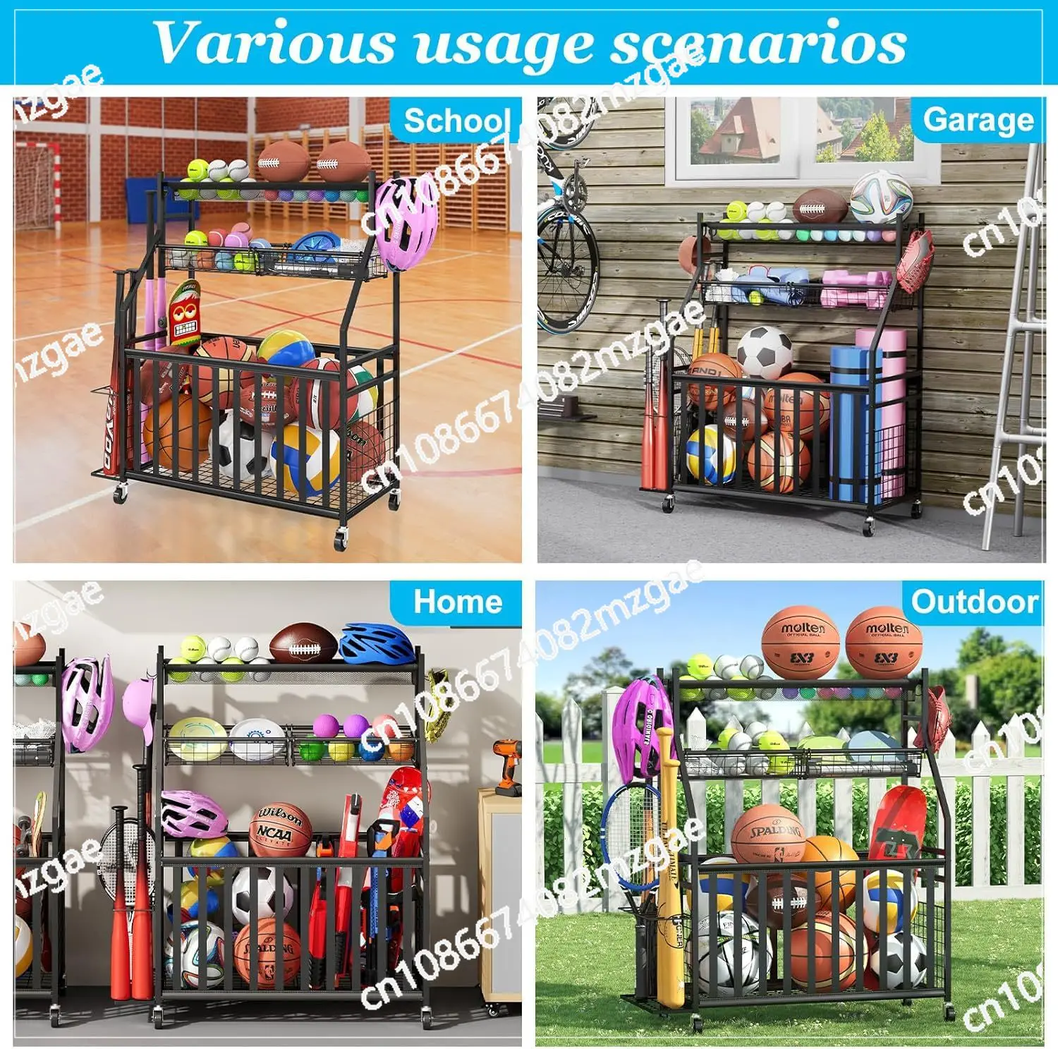 Sports Equipment Bag With Wheels - Bolsa de Almacenamiento para Equipamiento Deportivo