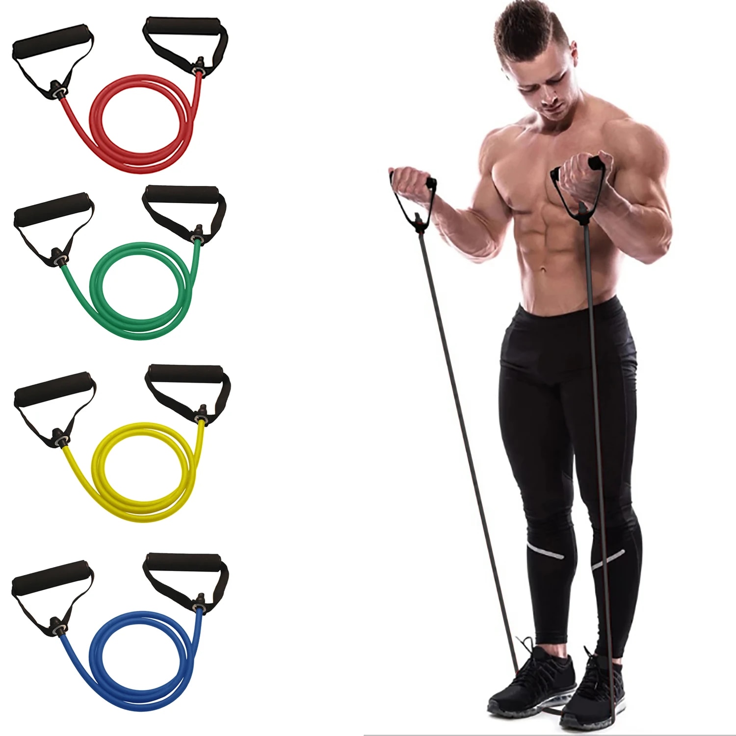 Sports Equipment Club - Bandas de resistencia con asas, bandas