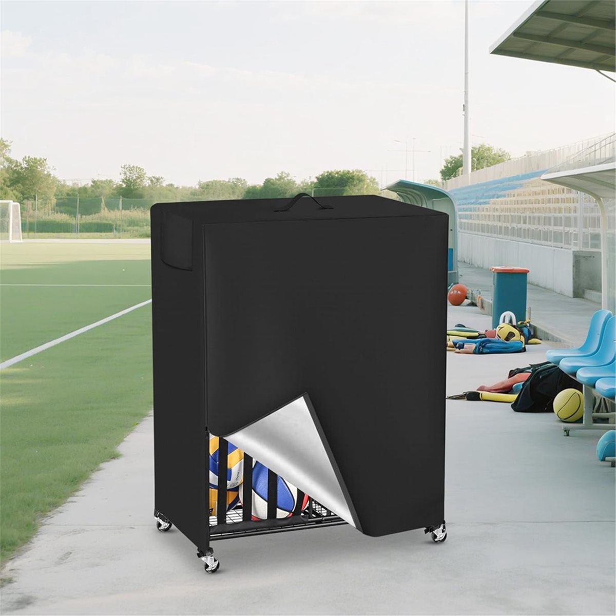 Cubierta para estante de balon - Sports Equipment Garage Storage reseña y precio