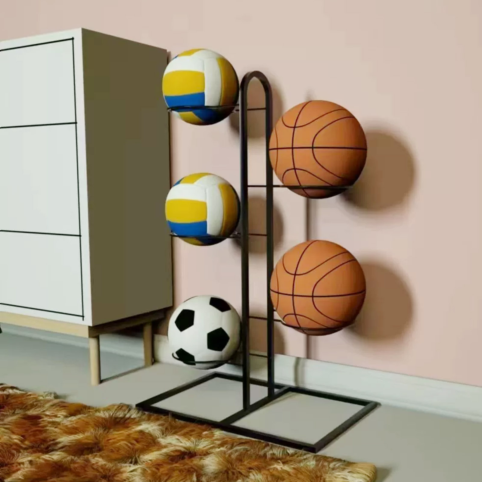 Estante de baloncesto plegable - Sports Equipment Garage Storage reseña y precio