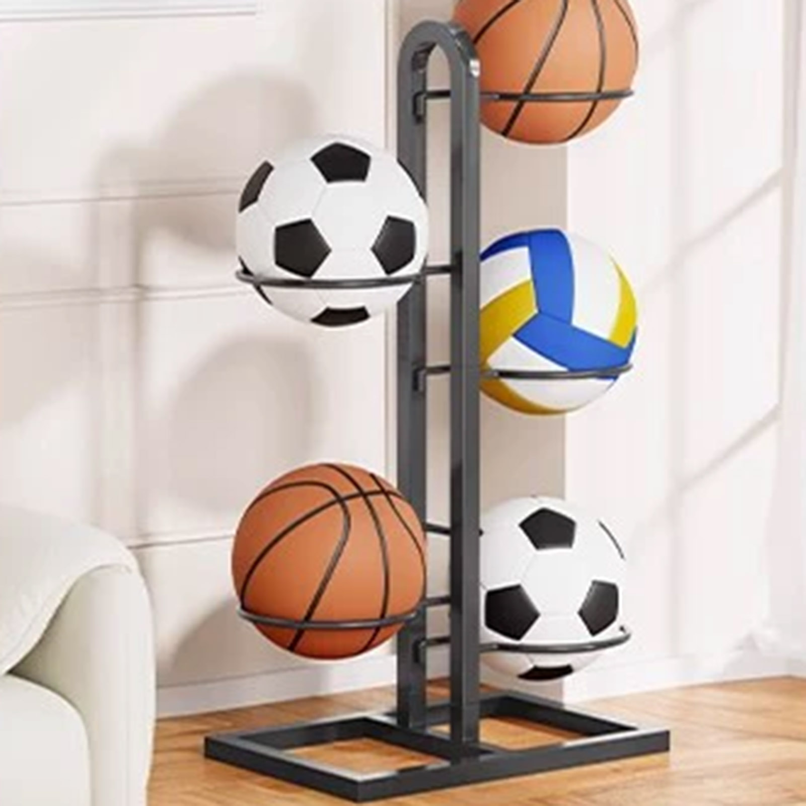 Estante de baloncesto plegable - Sports Equipment Garage Storage reseña y precio