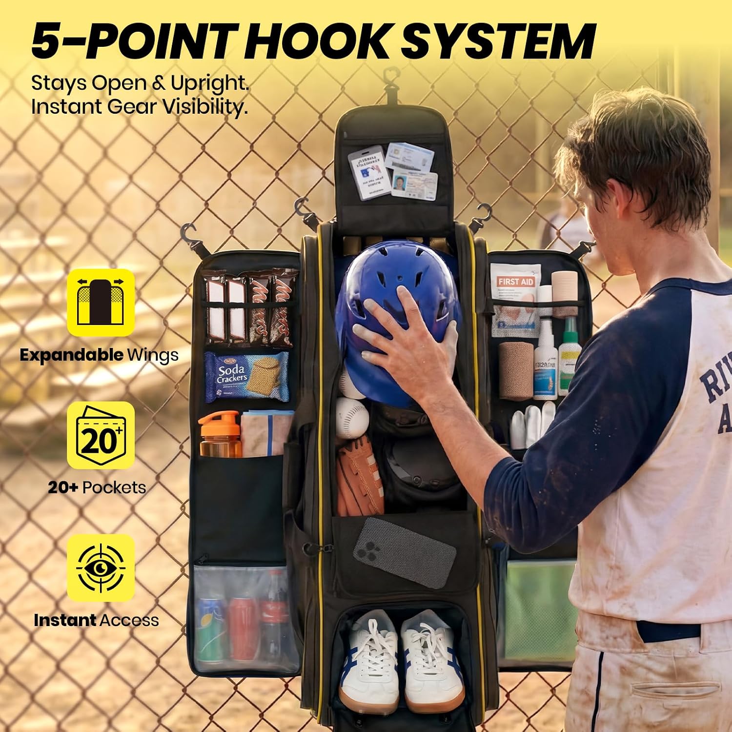 Bolsa de béisbol con ruedas de - Sports Equipment Bag With Wheels reseña y precio