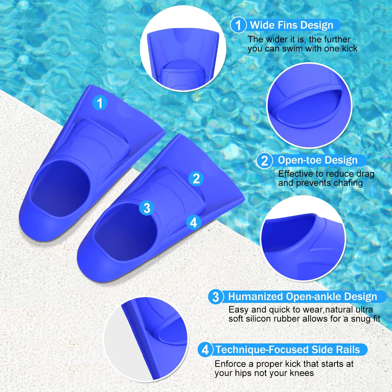 Aletas de entrenamiento de nat - Swim Fin Short Blade reseña y precio