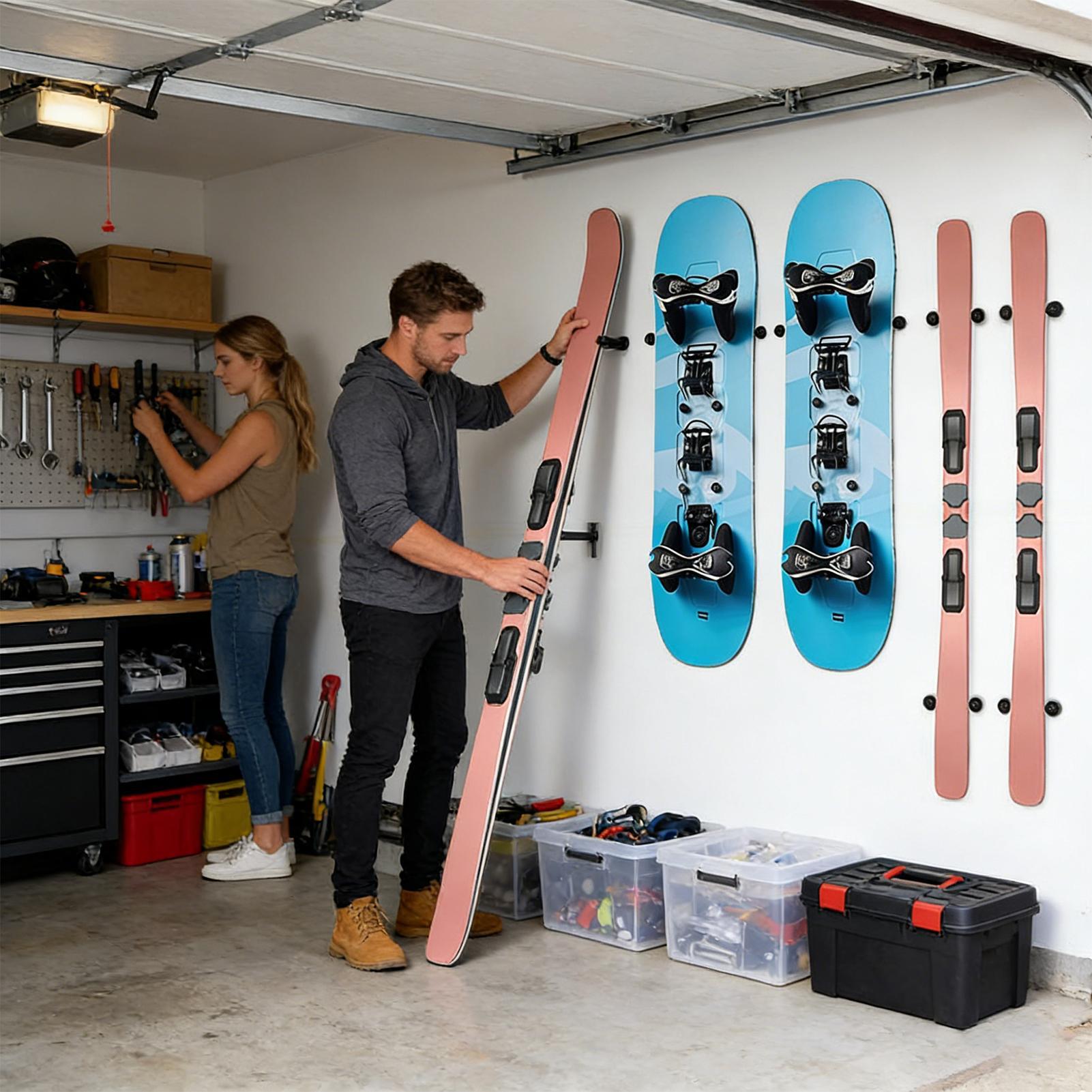Soportes de esquí para pared,  - Sports Equipment Garage Storage reseña y precio